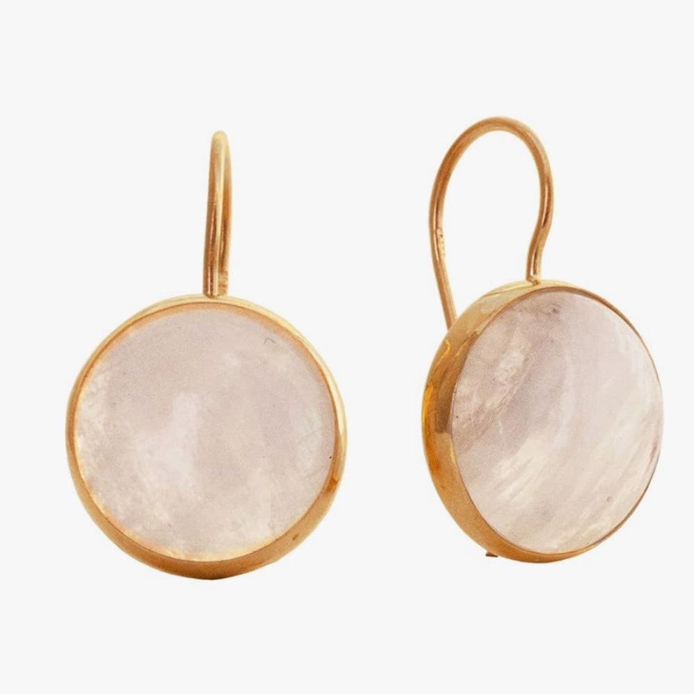 Moonstone & Gold Plated Drop Earrings